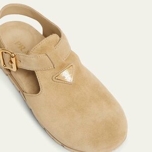 PRADA Fussbett Suede Buckle Clogs